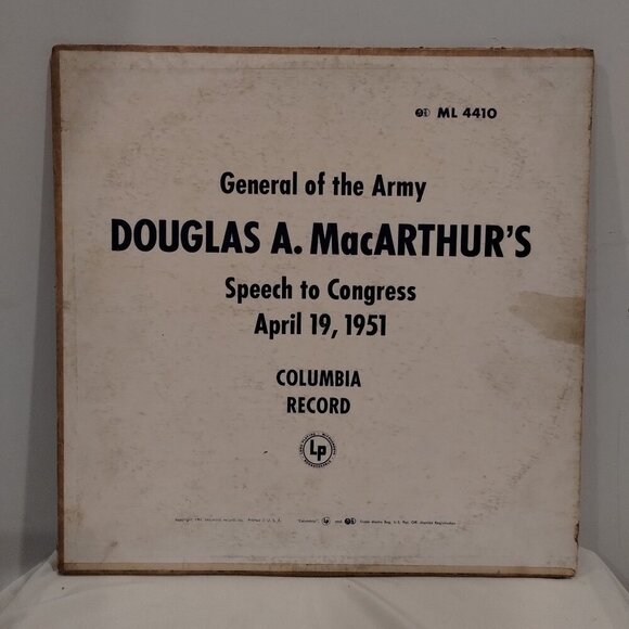 General Douglas A. MacArthur's Speech To Congress 4/19/51 MLA 4410 Record 1951 - Picture 1 of 4